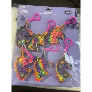 Claires Fidget Poppers POP IT ! 6 Unicorns‎ Pieces NEW Patty Gifts Kids Fun